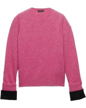 Prada Shetland Wool Crew-Neck Jumper - Pink