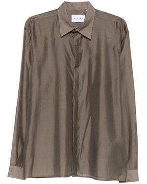 MARSĒM Contrast-Stitch Long-Sleeve Shirt - Brown