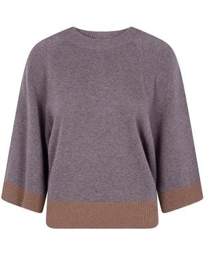 Twinset Metallic Raglan-Sleeve Jumper - Purple