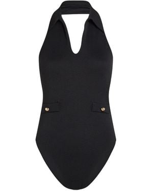 KARL LAGERFELD Collar Detail Swimsuit - Blue