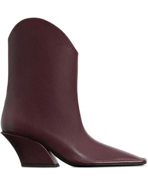 Mugler 65Mm Square-Toe Sculpted-Heel Boots - Purple