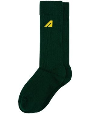Autry A-Arrow Ribbed-Knit Socks - Green