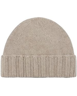 Drumohr Ribbed-Knit Cashmere Beanie Hat - Grey