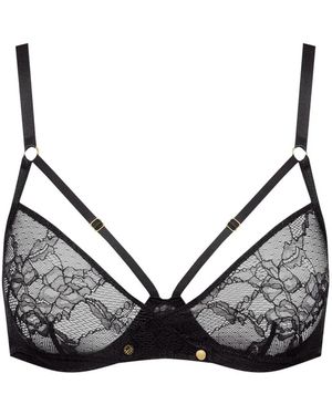 Scandale Jeux Magnétiques Lace-Detail Balconette Bra - Black