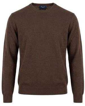 Drumohr Crew-Neck Wool Sweater - Brown
