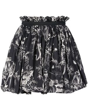 McQueen Bird Sketch Mini Skirt - Black