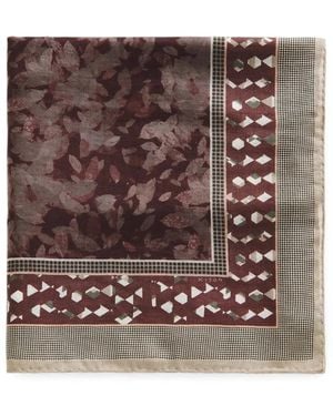 Kiton Schal Mit Geometrischem Muster Und Blumenprint - Braun