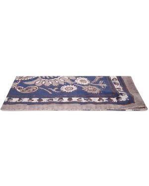 Dell'Oglio Floral-Print Fringed Scarf - White