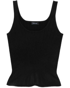 Mugler スクープネック タンクトップ - ブラック