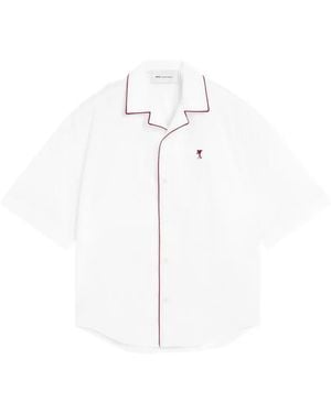 Ami Paris Camisa Con Manga Corta - Blanco