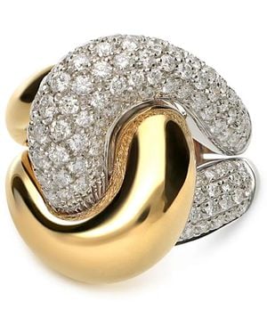 Leo Pizzo 18Kt And Abbraccio Diamond Ring - Metallic