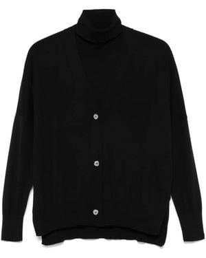 Blanca Vita Ensemble Cardigan-Pull En Laine Vierge - Noir