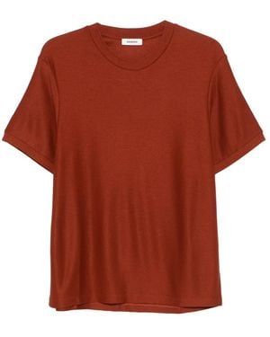 Sandro Ribbed T-Shirt - Red
