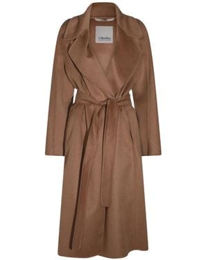 Max Mara Belted Wrap-Style Coat - Brown