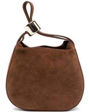 Semicouture Mini Baily Suede Tote Bag - Brown
