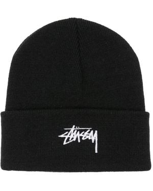 Stussy Logo-Embroidered Beanie - Nero