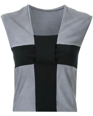 Ma+ Cross Detail Sleeveless Top - Gray