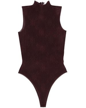 Victoria Beckham Body Met Bloemenkant - Paars