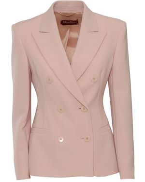 Max Mara Key Double-Breasted Structured Blazer - Pink