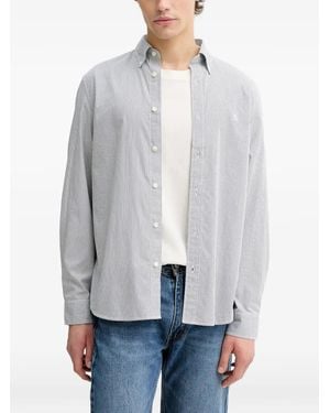 Marc O' Polo Vertical-Stripe Button-Down Shirt - Grey