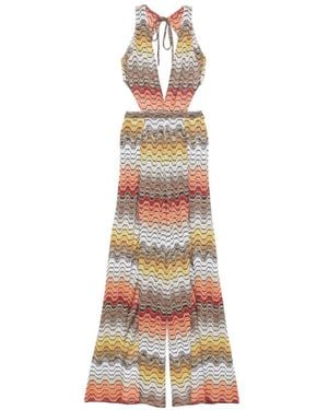 Missoni Mono Con Abertura Y Motivo En Zigzag - Blanco