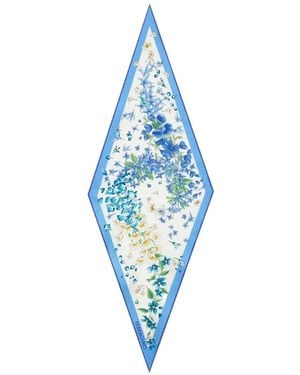 Ferragamo Spring-Print Diamond Scarf - Blue