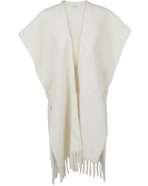 Peserico Capa con flecos - Blanco