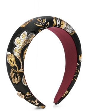 Etro Diadema Acolchada Con Motivo Floral En Jacquard - Negro