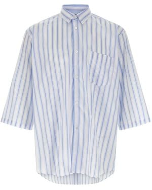 Comme des Garçons Striped Patch Pocket Shirt - Blue