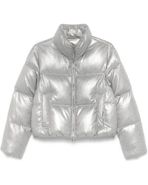 Peserico Lamé-Effect Down Puffer Jacket - Grey