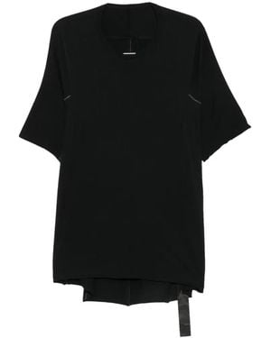 69 by Isaac Sellam Camiseta Con Costuras Expuestas Y Detalle De Grapa De Metal - Negro