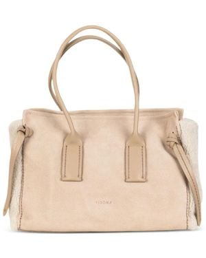VISONA Medium Cortina Stone Tote Bag - Natural