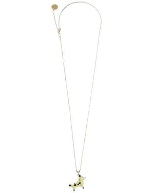 Marni Dog-Pendant Necklace - White