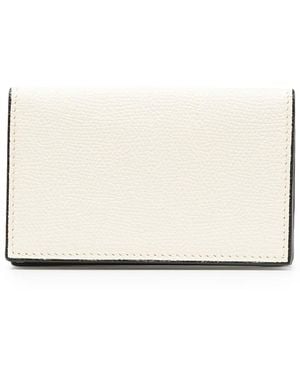 Valextra Foldover Leather Wallet - Natural