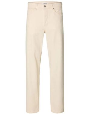 SELECTED Loose-Fit Trousers - White