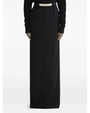 Mugler Split Long Skirt - Black