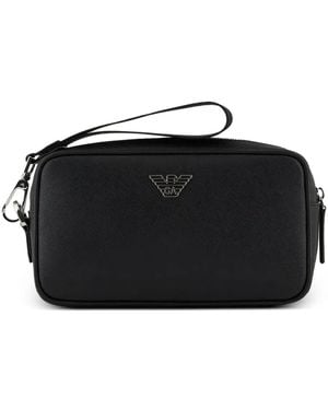 Emporio Armani Trousse Da Bagno Con Logo - Nero
