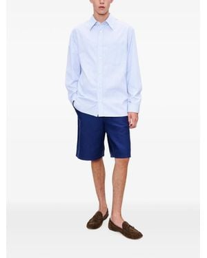 A.P.C. Malaury Pocket-Detail Striped Cotton Shirt - Blue