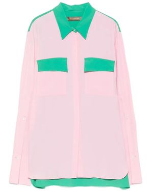 SIMONA CORSELLINI Colourblock Chest-Pocket Shirt - Pink