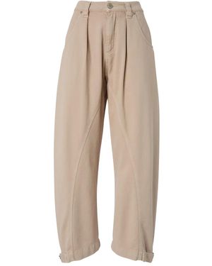 Pinko Cropped Wide-Leg Jeans With High Waist - Natural