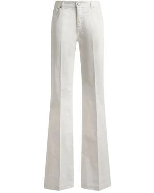Etro Pegaso-Embroidery Cotton Jeans - White