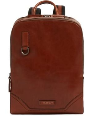 The Bridge Lederrucksack Mit Doppelreißverschluss - Braun