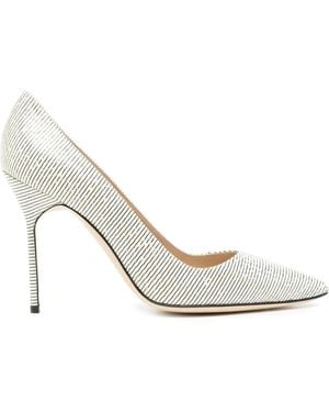 Manolo Blahnik Pumps A Righe - Bianco