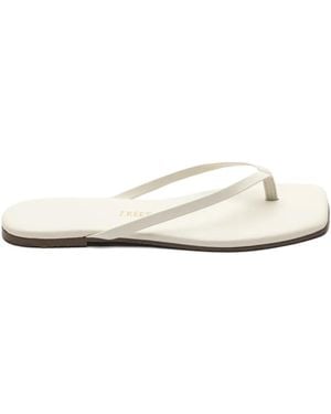 TKEES X Tessabit Leather Square-Toe Sandals - White