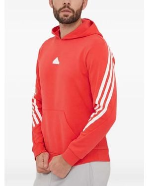 adidas Logo-Detail Hoodie - Red