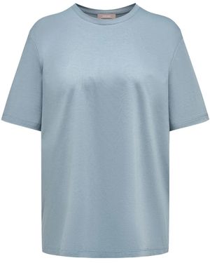 12 STOREEZ Round-Neck Cotton T-Shirt - Blue
