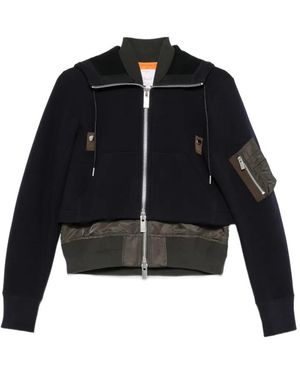 Sacai Panelled Layered-Effect Jacket - Blue