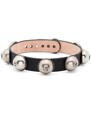 Acne Studios Stud-Embellished Leather Choker - White