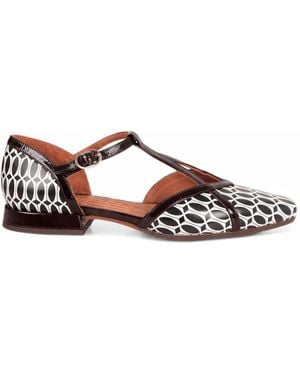 Chie Mihara Gidena Geometric-Print T-Bar Pumps - Blanc