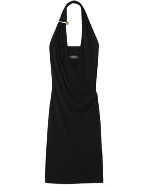 Versace Krepp-Midikleid Mit Neckholder - Schwarz